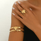 Fashion high-end women's bracelet ring set personalized geometric snake spider design jewelry